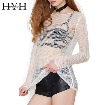 HYH HAOYIHUI 2017 Brand New Autumn Women Fashion Sexy Club Mesh Slim Sheer Solid White O-Neck Streetwear Sweater
HYH HAOYIHUI 2017 Brand New Autumn Women Fashion Sexy Club Mesh Slim Sheer Solid White O-Neck Streetwear Sweater