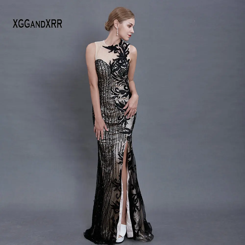 Luxury Black Sexy Mermaid Evening Dress 2019 Embroidery Beading Side Slit Long Elegant Prom Dress O Neck Sleeveless Party Gown
Luxury Black Sexy Mermaid Evening Dress 2019 Embroidery Beading Side Slit Long Elegant Prom Dress O Neck Sleeveless Party Gown