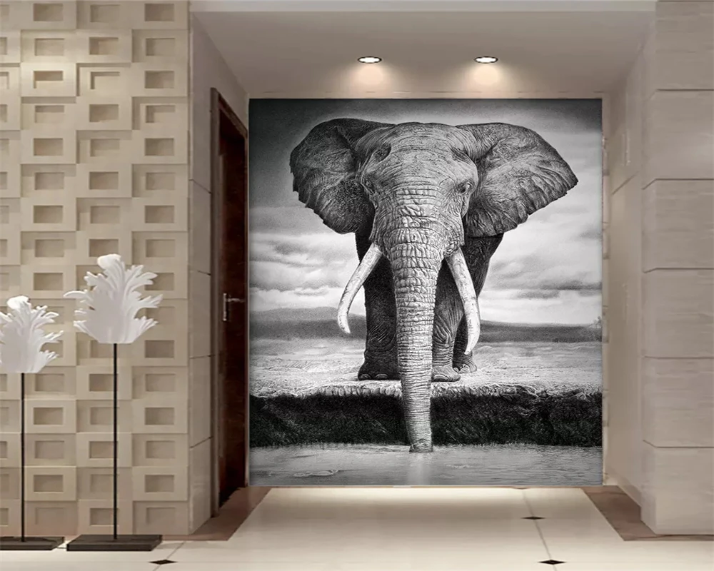 beibehang 3d mural wallpaper Photo wallpaper black and white elephant porch decorative mural wallpaper for kids room Vinyl wall
beibehang 3d mural wallpaper Photo wallpaper black and white elephant porch decorative mural wallpaper for kids room Vinyl wall