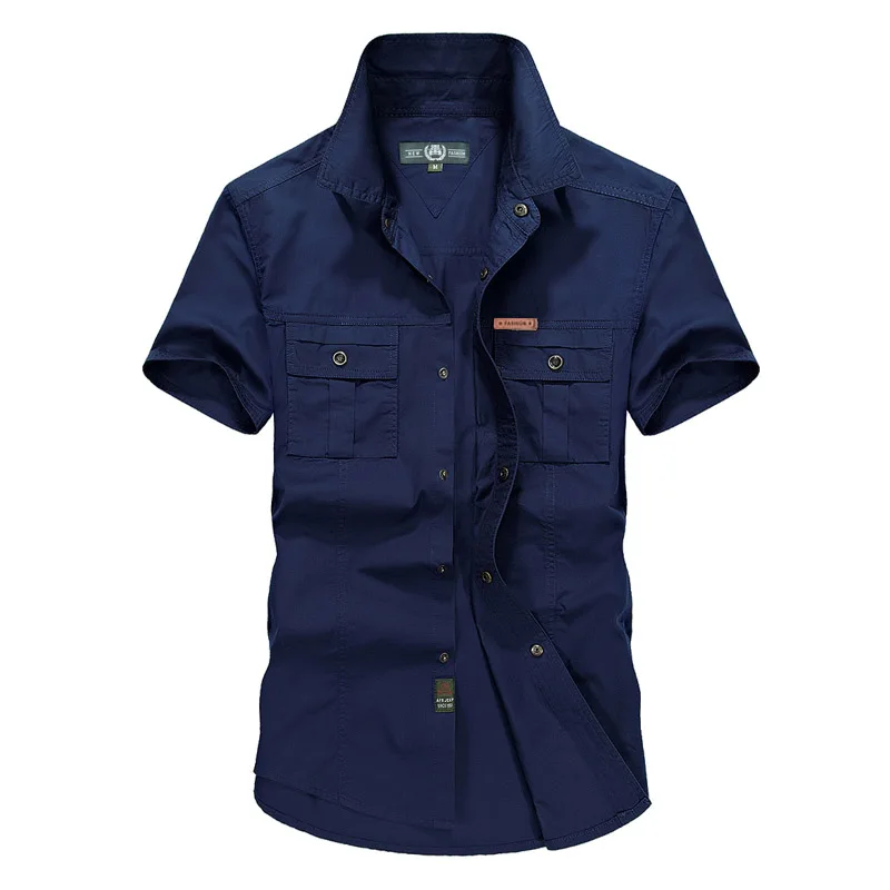 Shirt 2019 Summer High Quality Men's Fashion Casual Short Sleeve Shirt Cotton Tops Male Military Style Shirt Camisa Masculina
Shirt 2019 Summer High Quality Men's Fashion Casual Short Sleeve Shirt Cotton Tops Male Military Style Shirt Camisa Masculina