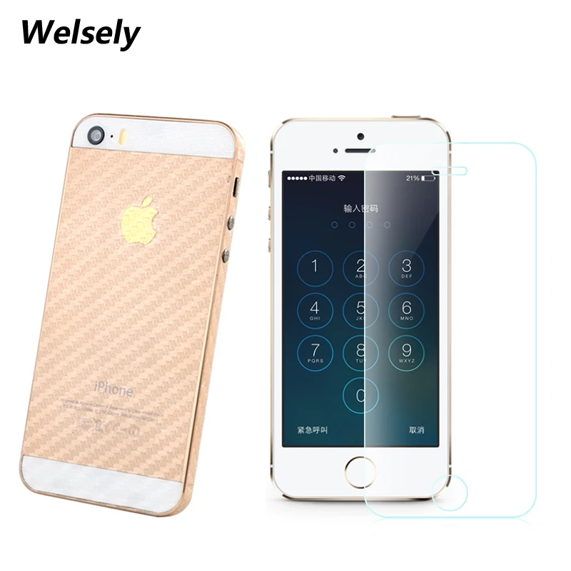 For iPhone 5 5s se 5 S Rear Back cover Protector 3D Carbon Fiber + Tempered Glass Screen Protective Film non-slip Accessories
For iPhone 5 5s se 5 S Rear Back cover Protector 3D Carbon Fiber + Tempered Glass Screen Protective Film non-slip Accessories