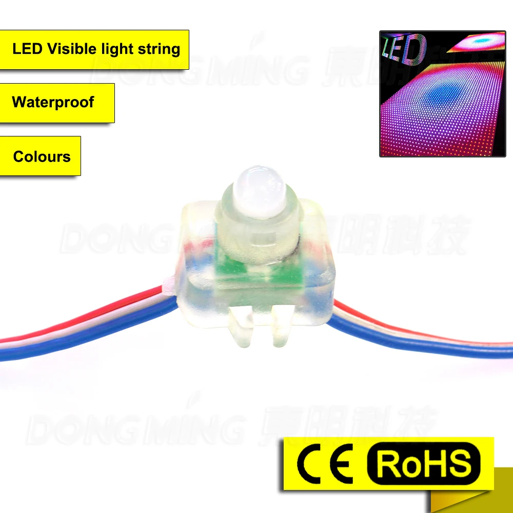 Free Shipping Square Diffused Digital Pixel led String light LPD6803 DC 5V 12mm RGB Led module Node Waterproof 50pcs/lot | Освещение