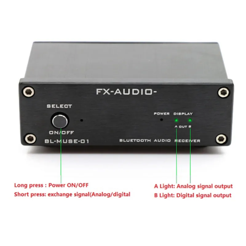 2018 FX-Audio BL-MUSE-01 High-Speed HiFi Bluetooth CSR-57E6 Audio Receiver Output AUX/Coaxial/Optical to Digital Amplifier/DAC
2018 FX-Audio BL-MUSE-01 High-Speed HiFi Bluetooth CSR-57E6 Audio Receiver Output AUX/Coaxial/Optical to Digital Amplifier/DAC