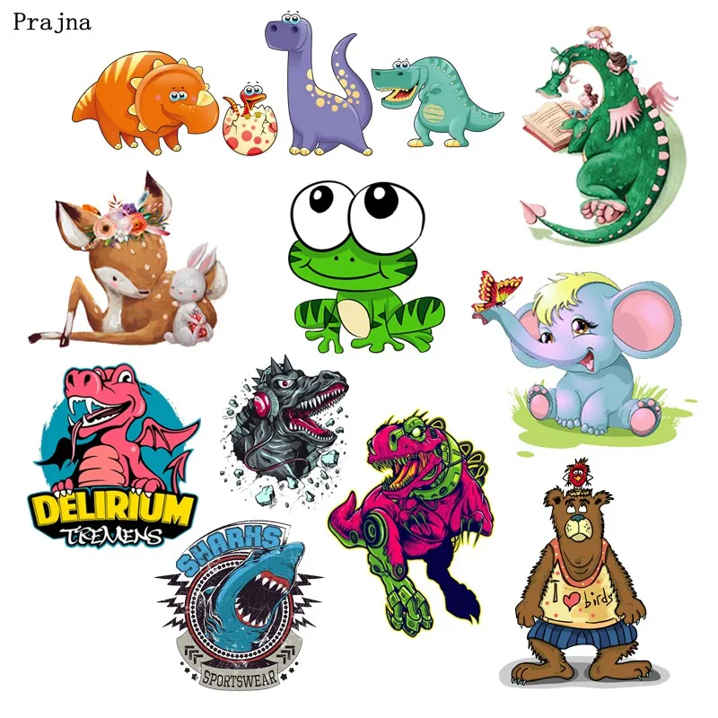 Prajna Boy Clothing Patches Dinosaur Shark Delirium Iron On Transfers Frog Elephant Sticker On T-shirts Decoration Animal Patch
Prajna Boy Clothing Patches Dinosaur Shark Delirium Iron On Transfers Frog Elephant Sticker On T-shirts Decoration Animal Patch