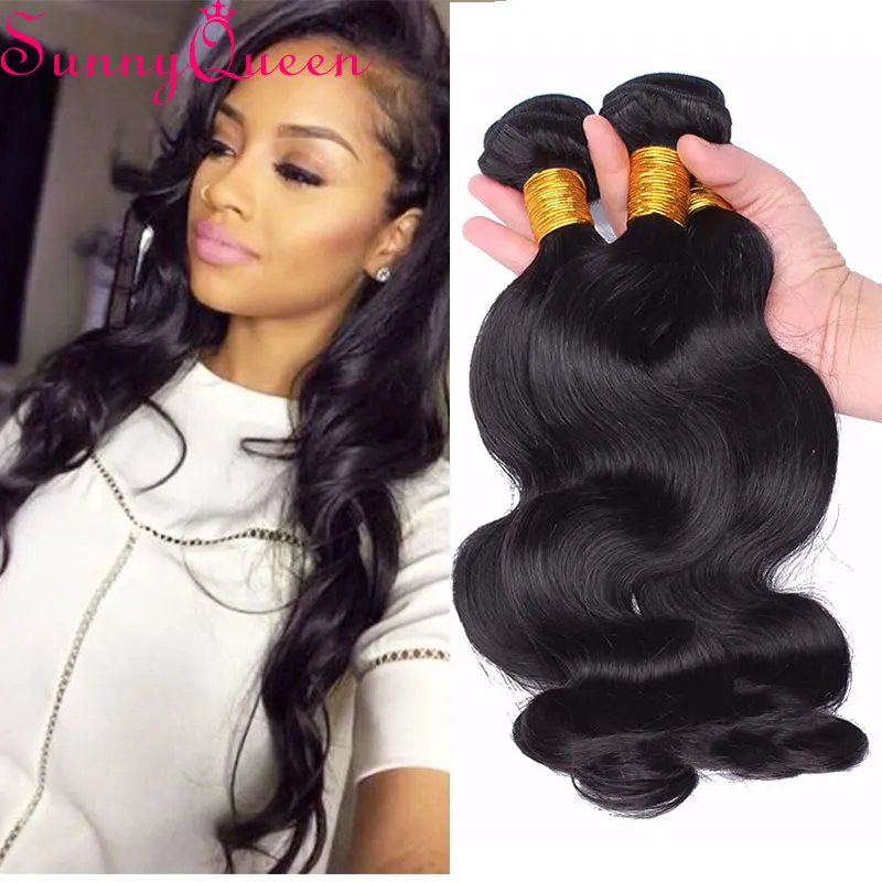 

7A Malaysian Body Wave 3 Bundles Malaysian Virgin Hair Body Wave Wavy Unprocessed Human Hair Weave Sunny Queen Hair Products