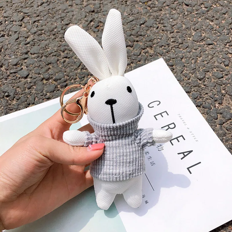 Creative Cartoon Keychain Cute Sweater Rabbit Doll Car Key Chain Female Bag Pendant Fashion Jewelry 2019 | Украшения и аксессуары