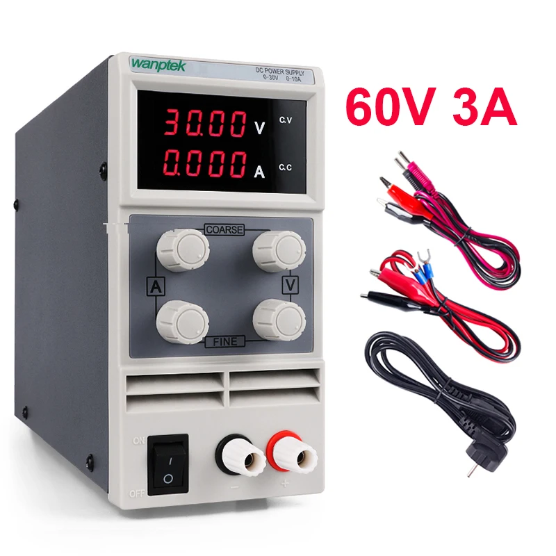 4digit Lab Adjustable Power Supply Precision 60V 3A DC Linear Digital Voltage Regulator Laboratory Power Supplies for PC Module
4digit Lab Adjustable Power Supply Precision 60V 3A DC Linear Digital Voltage Regulator Laboratory Power Supplies for PC Module