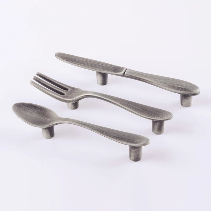 3" Kitchen Cabinet Door Handle Brushed Gray Grey Cupboard Handles Drawer Pull Handles Spoon Fork Knife 76 mm
3" Kitchen Cabinet Door Handle Brushed Gray Grey Cupboard Handles Drawer Pull Handles Spoon Fork Knife 76 mm