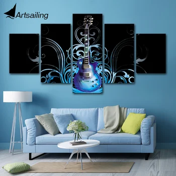 Posters Wall Painting Art Home Decor Modern Beautiful Blue Guitar 5 Panel HD Print Painting Modular Pictures Canvas
Posters Wall Painting Art Home Decor Modern Beautiful Blue Guitar 5 Panel HD Print Painting Modular Pictures Canvas