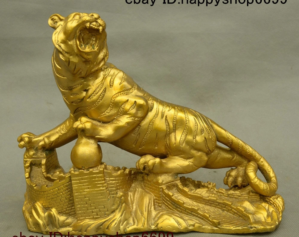 8 China Copper Pure Brass Fengshui 12 Zodiac Year Animal Tiger Great Wall Statue
8 China Copper Pure Brass Fengshui 12 Zodiac Year Animal Tiger Great Wall Statue