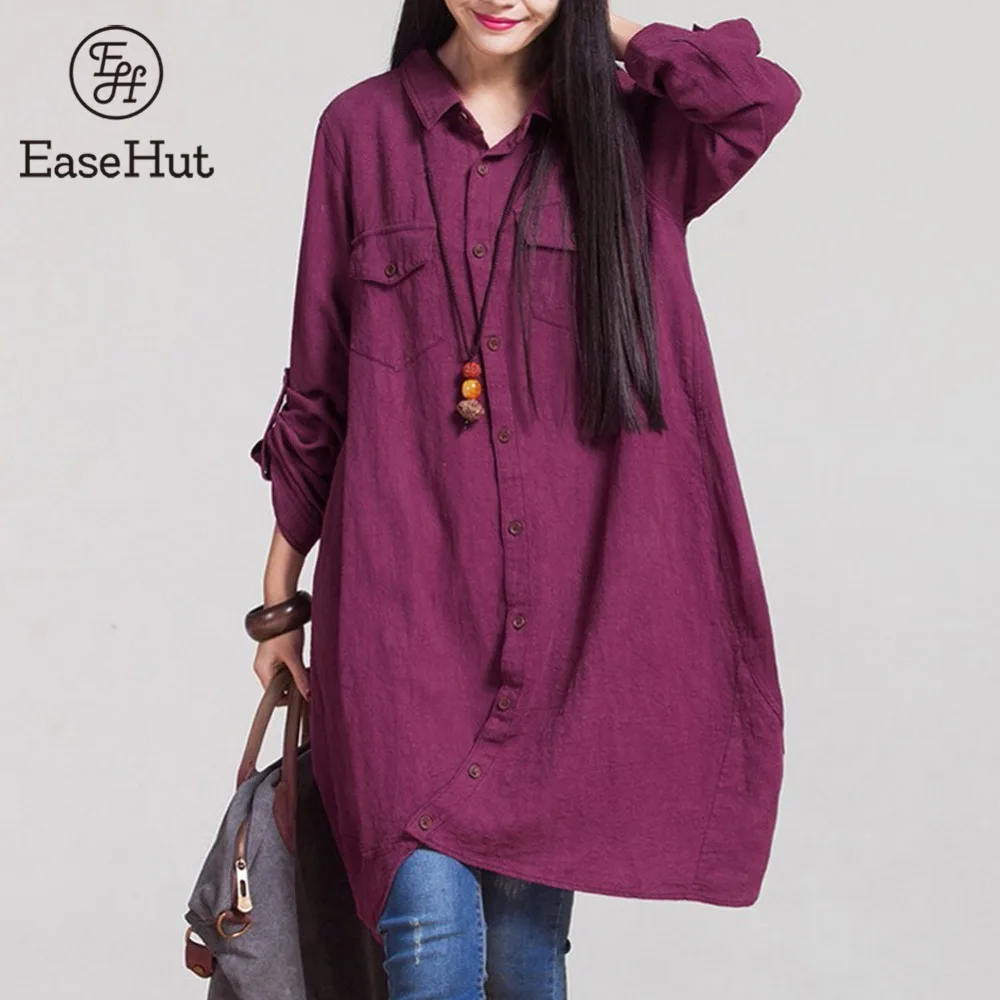 EaseHut Spring Summer autumn Blouses For Women Casual Cotton Linen Roll Up Long Sleeve Blouse Irregular Hem Loose Vintage Shirt
EaseHut Spring Summer autumn Blouses For Women Casual Cotton Linen Roll Up Long Sleeve Blouse Irregular Hem Loose Vintage Shirt