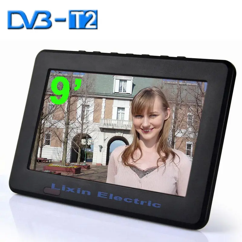2016 Новый DVB-T2 9 дюймов Цифрового ТВ Аналоговое USB TF MP5 player AV в Аккумуляторная