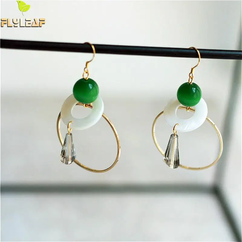 Flyleaf 925 Sterling Silver Natural Shell Gold Drop Long Earrings For Women Circle Dangle Earings Fashion Jewelry Exaggerated
Flyleaf 925 Sterling Silver Natural Shell Gold Drop Long Earrings For Women Circle Dangle Earings Fashion Jewelry Exaggerated