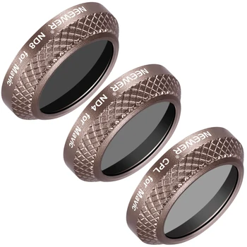 Neewer 3 Pieces Filter Kit for DJI Mavic Pro Drone Quadcopter Includes: CPL, ND4 and ND8 Lens Filters, Made of Optical Glass
Neewer 3 Pieces Filter Kit for DJI Mavic Pro Drone Quadcopter Includes: CPL, ND4 and ND8 Lens Filters, Made of Optical Glass
