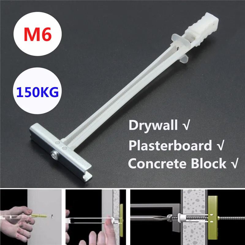M6 Toggler Heavy Plasterboard Fix for Use in Hollow Materials Drywall Plasterboard Maximum Support 150KG Fits For M6 Screw
M6 Toggler Heavy Plasterboard Fix for Use in Hollow Materials Drywall Plasterboard Maximum Support 150KG Fits For M6 Screw