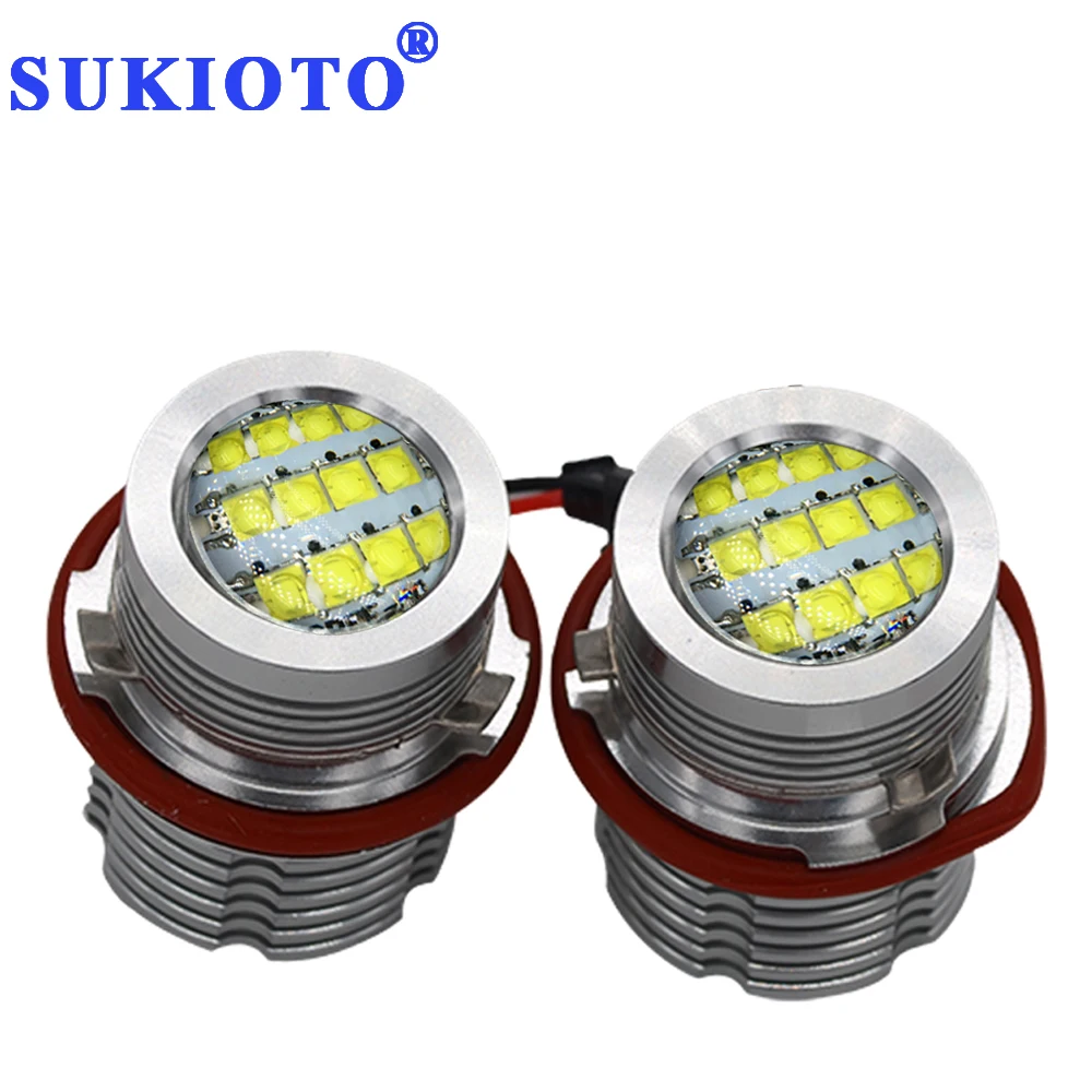 SUKIOTO 1 Pair 60W LED Marker E39 led Chips Angel Eyes White/Red/Blue/Yellow DRL marker E39 E60 E87 E53 E63 E64 E61 LED
SUKIOTO 1 Pair 60W LED Marker E39 led Chips Angel Eyes White/Red/Blue/Yellow DRL marker E39 E60 E87 E53 E63 E64 E61 LED
