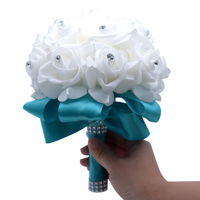 Free Shipping Cheap PE Rose Bridesmaid Wedding Foam flowers Rose Bridal bouquet Ribbon Fake Wedding bouquet de noiva Customized
Free Shipping Cheap PE Rose Bridesmaid Wedding Foam flowers Rose Bridal bouquet Ribbon Fake Wedding bouquet de noiva Customized