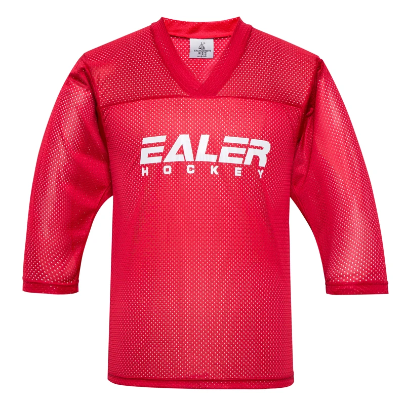 

JETS free shipping cheap mesh ice practice hockey jerseys with EALER logo customized in stock red