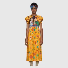 milan catwalk high quality new 2018 spring summer womens party office beach office christmas fashion graffiti art print dress - Office Christmas Party Dress milan catwalk high quality new 2018 spring summer womens party office beach office christmas fashion graffiti art print dress - Office Christmas Party Dress