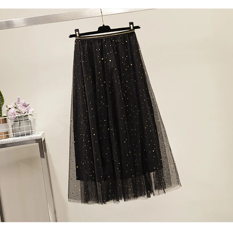 faldas mujer moda 2019 summer harajuku skirts womens Sequined star mesh soft stretch lining pleated women skirt jupe femme
faldas mujer moda 2019 summer harajuku skirts womens Sequined star mesh soft stretch lining pleated women skirt jupe femme