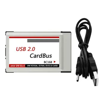 

1PCS USB 2.0 PCI Express Card Adapter 480Mbps 2 Ports 54mm Slot PCMCIA USB2.0 HUB Hidden Inside Converter For Laptop Notebook
