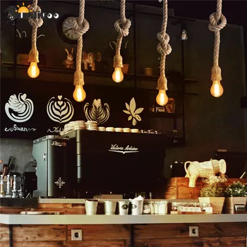 Sunligoo E26 European Vintage Rope Pendant Lamp Base Light Ceiling Lamp Holder Loft Chandelier Creative Industrial Without Bulb
Sunligoo E26 European Vintage Rope Pendant Lamp Base Light Ceiling Lamp Holder Loft Chandelier Creative Industrial Without Bulb
