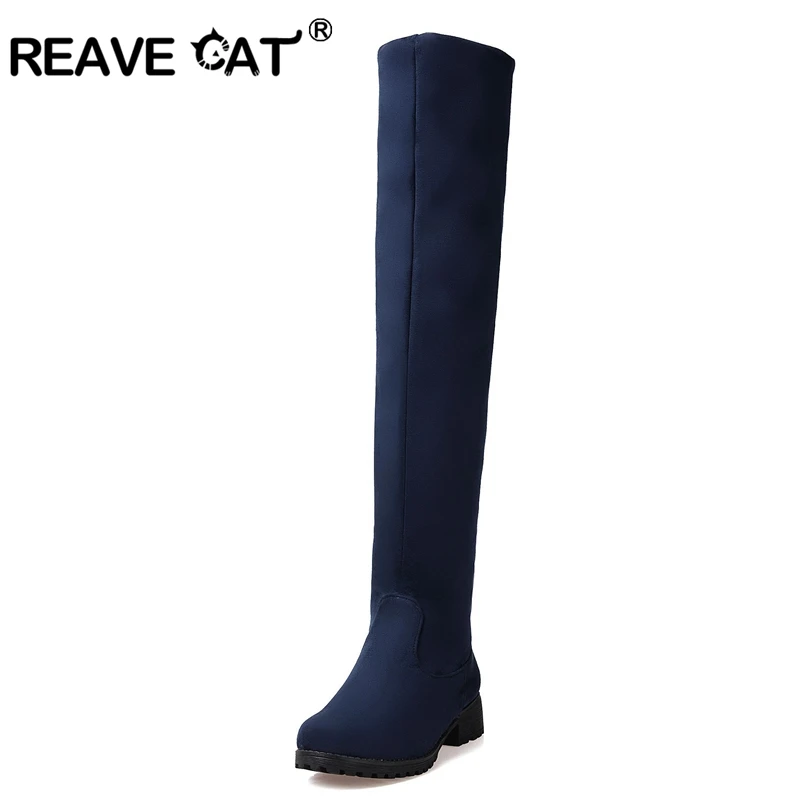 REAVE CAT Plus size 32-43 Women boots Over the knee Flats boots Sapatos femininos Flock Black Blue Red Fashion Casual PH049
REAVE CAT Plus size 32-43 Women boots Over the knee Flats boots Sapatos femininos Flock Black Blue Red Fashion Casual PH049
