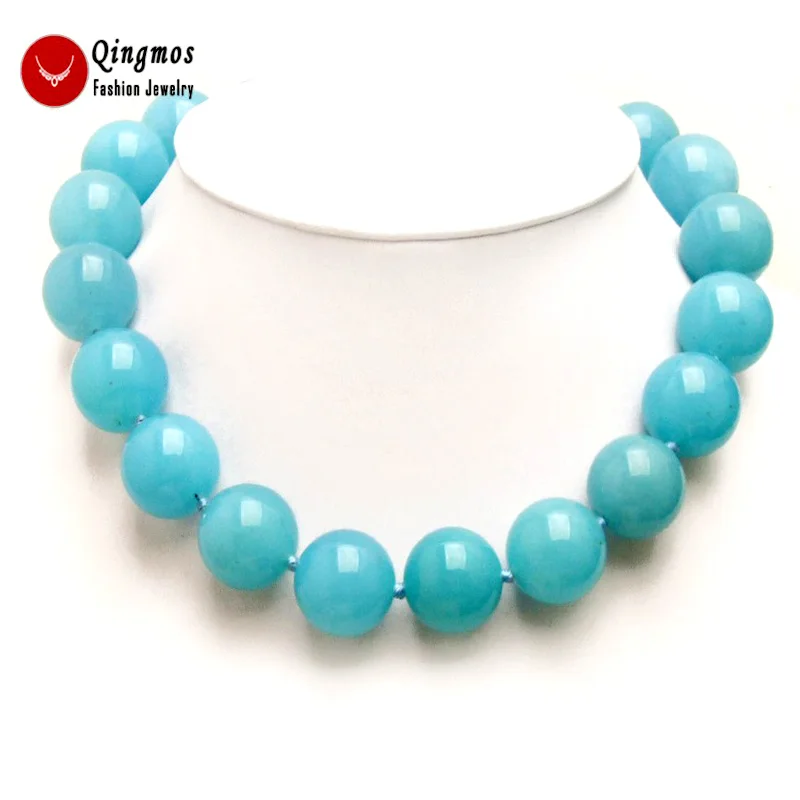 Qingmos Trendy 18mm Round Natural Sky-Blue Jades Stone Necklace for Women with Genuine Jades Chokers Necklace 17" Jewelry ne6281
Qingmos Trendy 18mm Round Natural Sky-Blue Jades Stone Necklace for Women with Genuine Jades Chokers Necklace 17" Jewelry ne6281