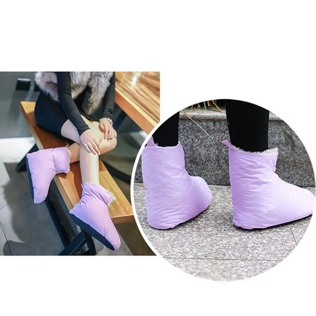 Unisex Cotton Duvet Duck Down Slippers Boots Soft Warm Feet Cover for Camping Tent Sleeping Bag Footwear