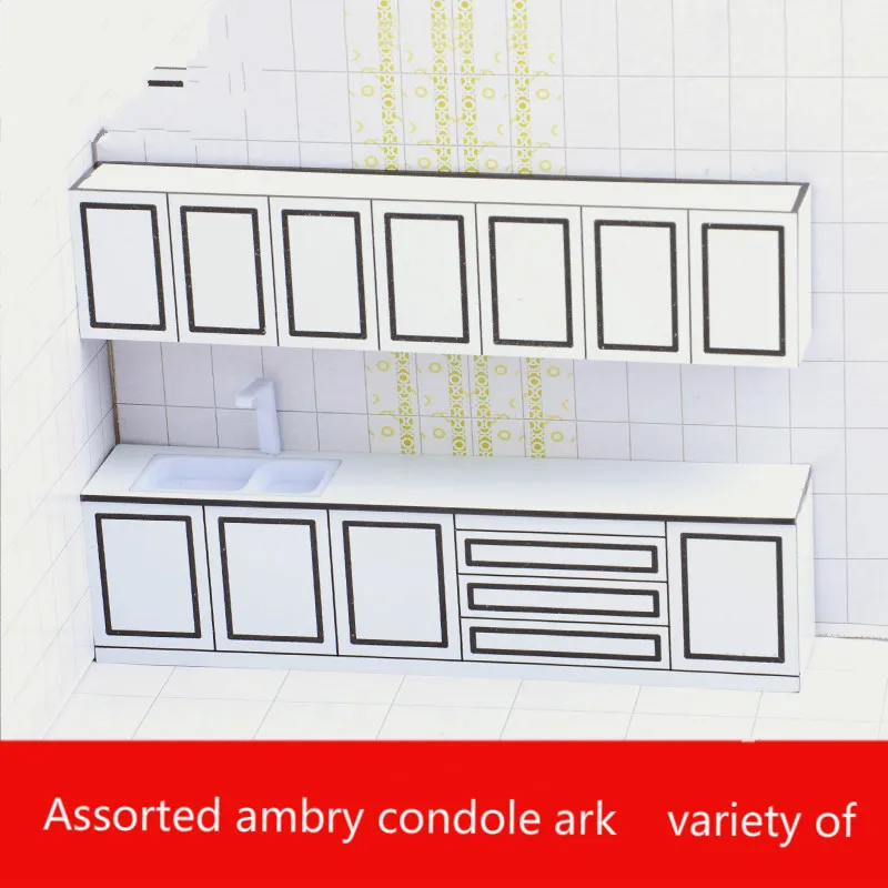 Image DIY sand table building model materials, kitchen assembly cabinets, model paste plastic model kitshanging wall case 120 130