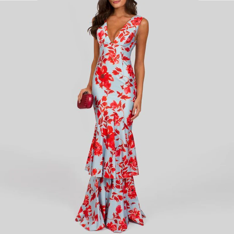 Women Sexy Deep V-Neck Layers Ruffles Party Long Dress Ruffled Dip Layered Hem Maxi Cake Dress Vestido de Festa Longo
Women Sexy Deep V-Neck Layers Ruffles Party Long Dress Ruffled Dip Layered Hem Maxi Cake Dress Vestido de Festa Longo