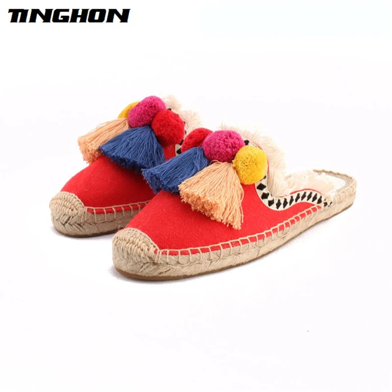 TINGHON NEW Summer Linen Flax Cork Women Slides Hand-made Slippers Tassels Triple Chuzzle Fishermen Shoes Femininos
TINGHON NEW Summer Linen Flax Cork Women Slides Hand-made Slippers Tassels Triple Chuzzle Fishermen Shoes Femininos