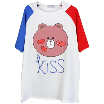 Summer Large Size Women's Tops 2018 New Cartoon Printing Students Hooded Tops Color Block Short Sleeve Female T-shirts Casual
Summer Large Size Women's Tops 2018 New Cartoon Printing Students Hooded Tops Color Block Short Sleeve Female T-shirts Casual