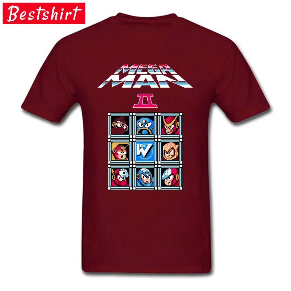 Megaman 2 11756 Classic Top T-shirts for Men Pure Cotton Summer Fall T Shirt Tee-Shirts Short Sleeve 2018 Popular O-Neck Megaman 2 11756 maroon