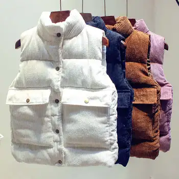 Harajuku Thicken Corduroy Cotton Vest Coat Women Sleeveless Winter Jacket Women Women Vest Short Jacket Female Waistcoat C5640
Harajuku Thicken Corduroy Cotton Vest Coat Women Sleeveless Winter Jacket Women Women Vest Short Jacket Female Waistcoat C5640