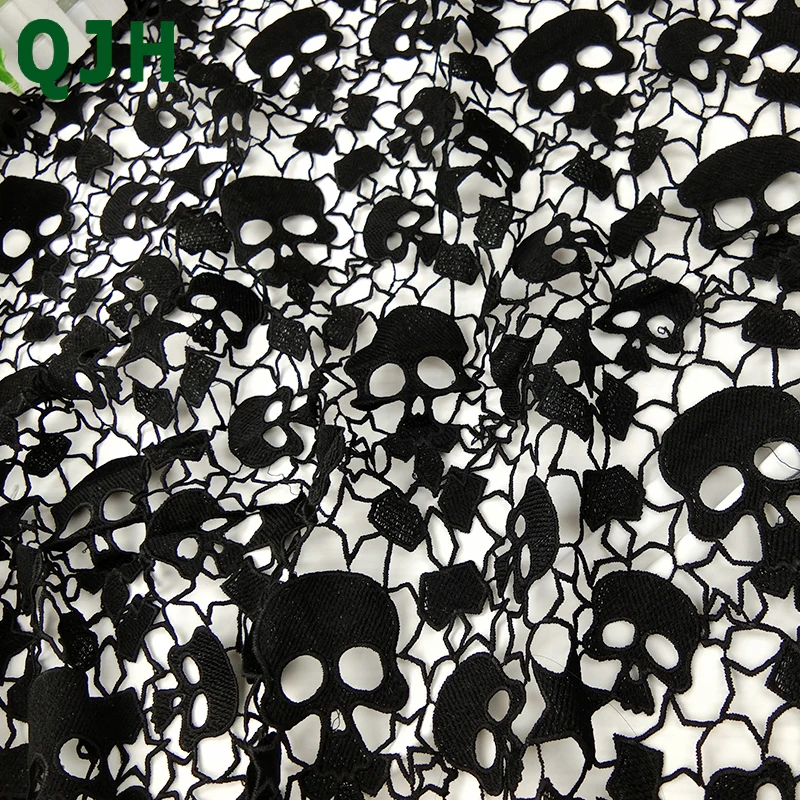 Newest Unique Skeleton Design Water Soluble Hollow Milk Silk Black Lace Embroidered Fabric Wedding Dress Clothing Accessories
Newest Unique Skeleton Design Water Soluble Hollow Milk Silk Black Lace Embroidered Fabric Wedding Dress Clothing Accessories