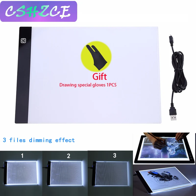 Ultra Thin A4 LED Light Pad Artist Light Box Tracing Drawing Board Pad Diamond Painting Embroidery Painting Sketching Tools
Ultra Thin A4 LED Light Pad Artist Light Box Tracing Drawing Board Pad Diamond Painting Embroidery Painting Sketching Tools