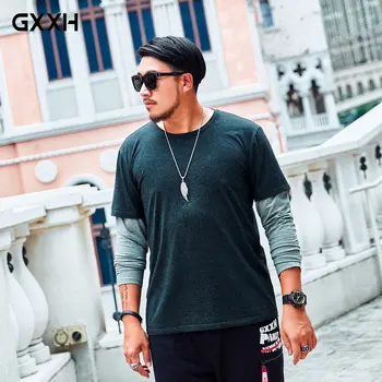 2019 Large Size 6XL 7XL Men's Tide Brand Long Sleeve T-Shirt Autumn Loose Round Neck Solid Color T-Shirt Color Grey/Black
2019 Large Size 6XL 7XL Men's Tide Brand Long Sleeve T-Shirt Autumn Loose Round Neck Solid Color T-Shirt Color Grey/Black