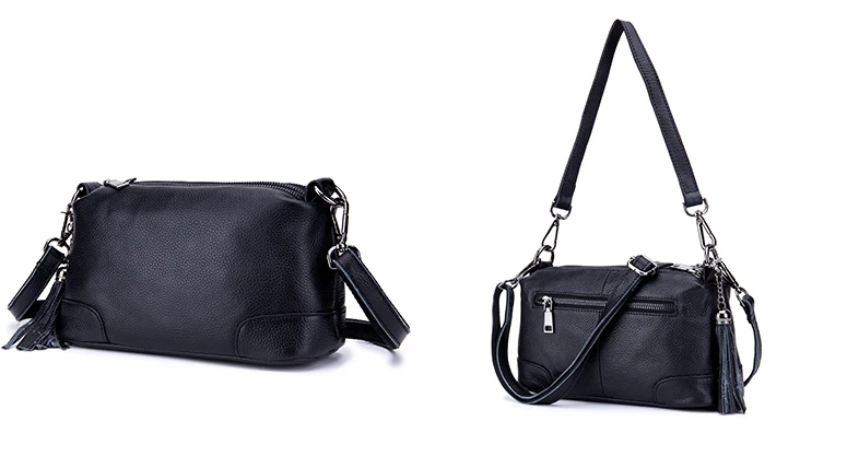 Lomelobo Women Messenger Bag Genuine Leather Ladies Shoulder Bags Handbag Female Hobos Bag Litchi Pattern +Tassel Crossbody Bags HBL5555 Details (15)