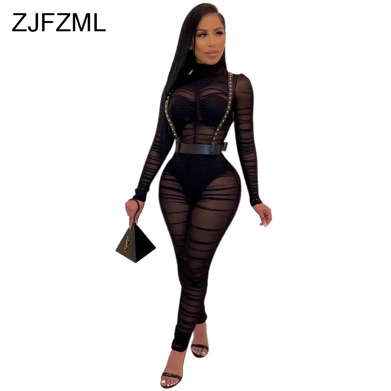 Sheer Mesh See Through Rompers Womens Jumpsuit Turtleneck Long Sleeve Bandage Pencil Overall Casual Black Party Pleated Playsuit
Sheer Mesh See Through Rompers Womens Jumpsuit Turtleneck Long Sleeve Bandage Pencil Overall Casual Black Party Pleated Playsuit
