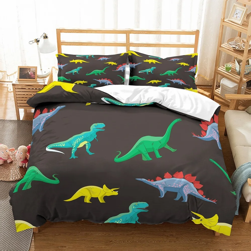 Microfiber Bedding Set Kid Green/Blue/Yellow Dino Bedspread Printed Background Black Dino Duvet Cover 3 Pieces with 2 Pillowcase
Microfiber Bedding Set Kid Green/Blue/Yellow Dino Bedspread Printed Background Black Dino Duvet Cover 3 Pieces with 2 Pillowcase
