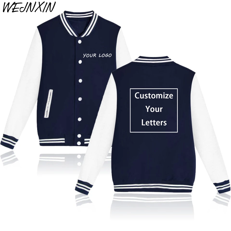 WEJNXIN Custom Logo Baseball Jacket DIY Customized Design Hoodies Photo Text Image Cartoon Anime Print Tracksuit Men Women
WEJNXIN Custom Logo Baseball Jacket DIY Customized Design Hoodies Photo Text Image Cartoon Anime Print Tracksuit Men Women