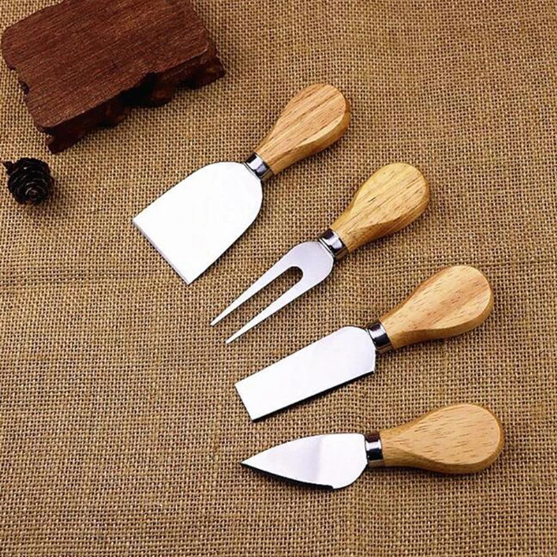 4pcs / Set Stainless Steel Cheese Knife Wooden Handle Cheese Slicer Wooden Handle Cheese Knives Set Collection Cheese Cutter
4pcs / Set Stainless Steel Cheese Knife Wooden Handle Cheese Slicer Wooden Handle Cheese Knives Set Collection Cheese Cutter