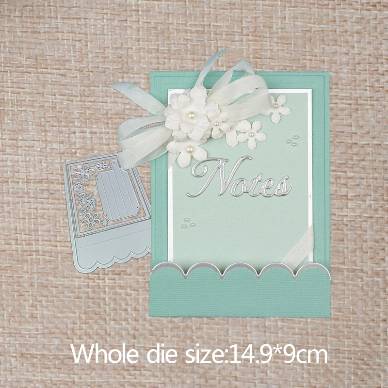 flower notebook frame Decoration lace Metal steel Cutting Dies DIY Scrapbooking Photo Album Embossing paper Cards 14.9*9 cm
flower notebook frame Decoration lace Metal steel Cutting Dies DIY Scrapbooking Photo Album Embossing paper Cards 14.9*9 cm