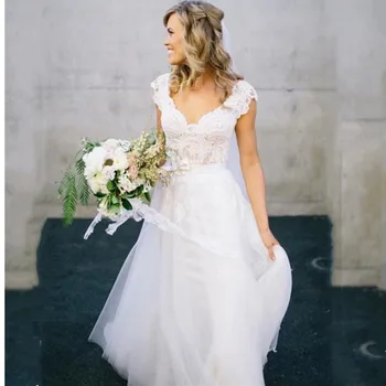 2019 Princess Wedding Dresses Gentle Lace Bridal Gown Cap Sleeves V-neck Wedding Gown Floor Length Vestido de Noiva
2019 Princess Wedding Dresses Gentle Lace Bridal Gown Cap Sleeves V-neck Wedding Gown Floor Length Vestido de Noiva