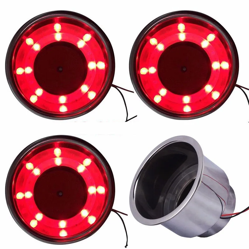New 4pc/set Red 8 LED 12V Cup Holder Recessed Stainless Steel Cup Drink Holder for Car Marine Boat Truck RV Apartment Yacht
New 4pc/set Red 8 LED 12V Cup Holder Recessed Stainless Steel Cup Drink Holder for Car Marine Boat Truck RV Apartment Yacht