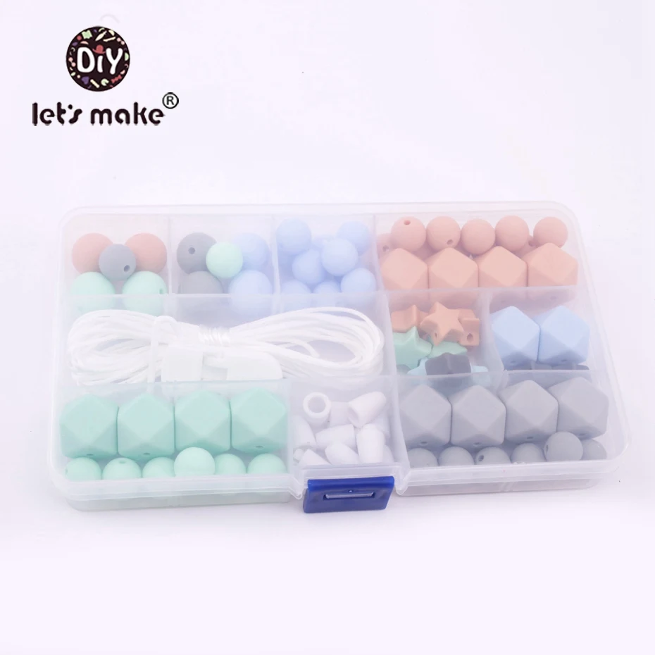Let's Make Baby Teether Unfinished Silicone Round/Hex Beads Set Chewable Diy Jewelry Teething Necklace Bracelets Made Teether
Let's Make Baby Teether Unfinished Silicone Round/Hex Beads Set Chewable Diy Jewelry Teething Necklace Bracelets Made Teether