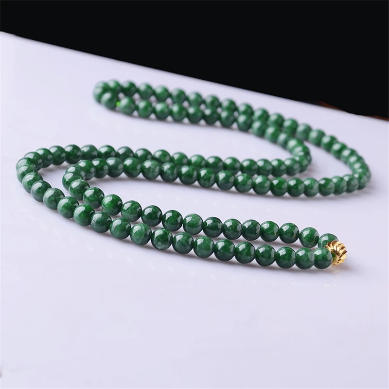 2019 new jade necklace ice oil green bead chain Hand carved natural jewelry with certificate
2019 new jade necklace ice oil green bead chain Hand carved natural jewelry with certificate