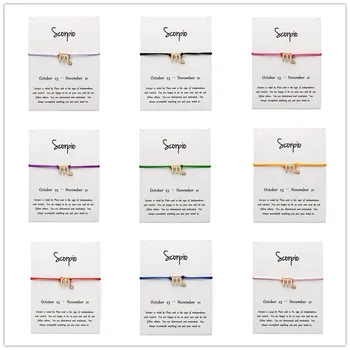 12pcs White Card Fashion Jewelry 12 Constellation Zodiac Scorpio Lucky Rope Bracelet Bangles For Women Accessories
12pcs White Card Fashion Jewelry 12 Constellation Zodiac Scorpio Lucky Rope Bracelet Bangles For Women Accessories