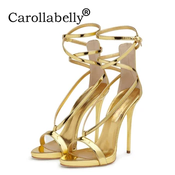 Carollabelly 2019 New High Heels Sandals Women Ankle Strap Summer Dress Shoes Woman Open Toe Sandals Gold Wedding shoes 34-45
Carollabelly 2019 New High Heels Sandals Women Ankle Strap Summer Dress Shoes Woman Open Toe Sandals Gold Wedding shoes 34-45